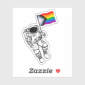 Autocollant Drapeau Fierté Progrès Astronaute (Feuille)