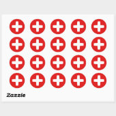 Autocollant drapeau fisheye de la Suisse (Feuille)