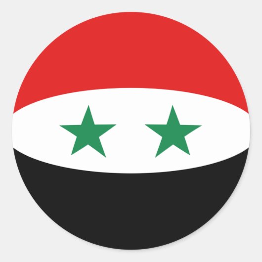 Autocollant drapeau fisheye de Syrie (Devant)