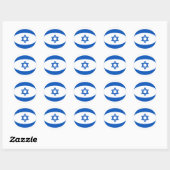 Autocollant drapeau fisheye d'Israël (Feuille)