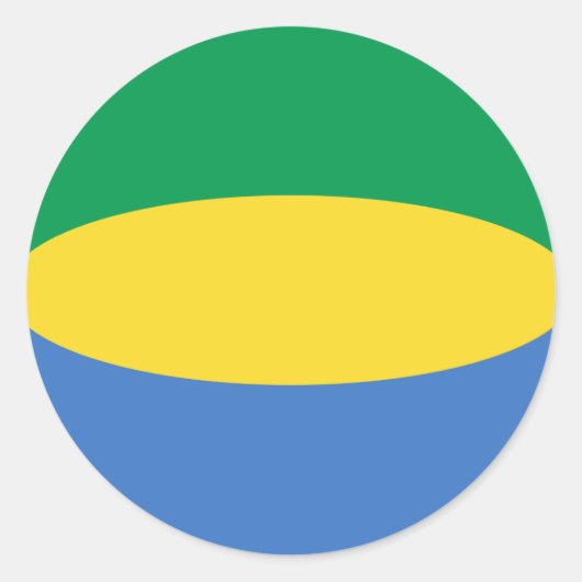 Autocollant Drapeau Fisheye Gabon (Devant)