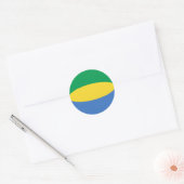 Autocollant Drapeau Fisheye Gabon (Enveloppe)