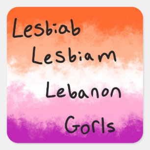 Autocollant drapeau lesbien « lesbiab » citation