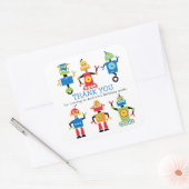 Autocollant drôle d'anniversaire de robot  (Enveloppe)