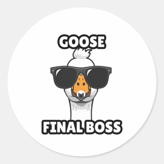 Autocollant drôle de boss final d'oie (Devant)