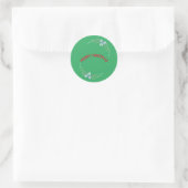 Autocollant drôle de cercle vert de Joyeux Noël (Sac)