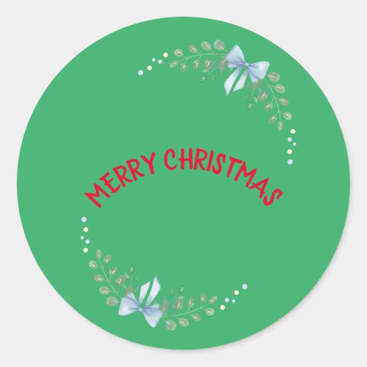 Autocollant drôle de cercle vert de Joyeux Noël (Devant)