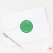 Autocollant drôle de cercle vert de Joyeux Noël (Enveloppe)