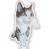Autocollant drôle de chat élégant (Devant)