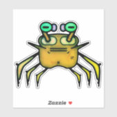 Autocollant drôle de crabe grincheux (Feuille)