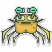 Autocollant drôle de crabe grincheux (Devant)