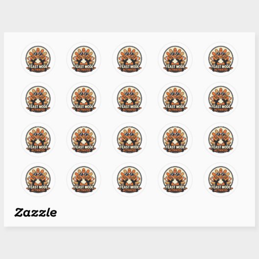 Autocollant drôle de dinde rétro (Feuille)
