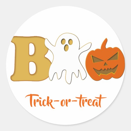Autocollant drôle de Halloween Boo (Devant)