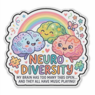 Autocollant drôle de neurodiversité