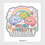 Autocollant drôle de neurodiversité (Feuille)
