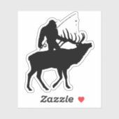 Autocollant drôle de pêche Sasquatch (Feuille)