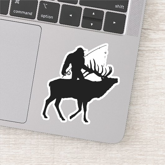 Autocollant drôle de pêche Sasquatch (Détail)