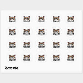 Autocollant drôle de visage de chat grincheux "Pas (Feuille)