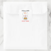 Autocollant drôle Pizza et Bière avec nom personna (Sac)