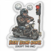 Autocollant drôle pour motard - Chaque seconde com (Devant)