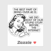 Autocollant drôle rétro plus de 40 ans (Feuille)