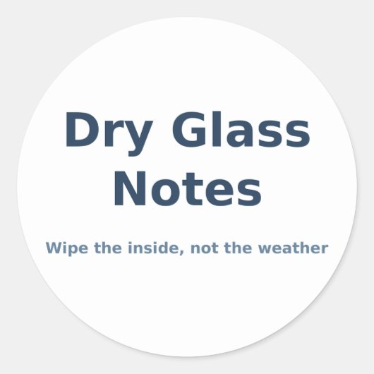 Autocollant Dry Glass Notes (Devant)