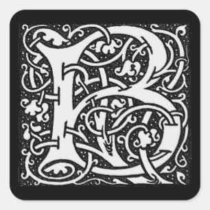 Autocollant du ` B de lettre de William Morris' -