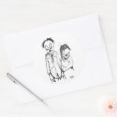 Autocollant du carré de dessin Mamma et Pappa (Enveloppe)