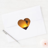 Autocollant du coeur du coucher de soleil (Enveloppe)