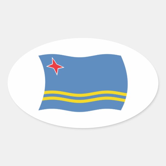 Autocollant du drapeau d'Aruba (Devant)