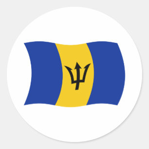 Autocollant du drapeau de la Barbade