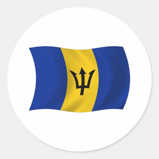 Autocollant du drapeau de la Barbade (Devant)