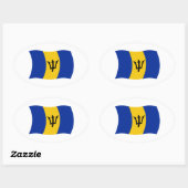 Autocollant du drapeau de la Barbade (Feuille)