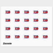 Autocollant du drapeau de la Corée du Nord (Feuille)