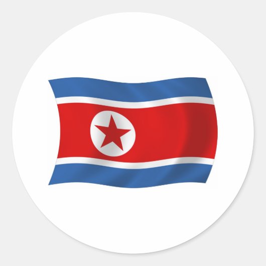 Autocollant du drapeau de la Corée du Nord (Devant)