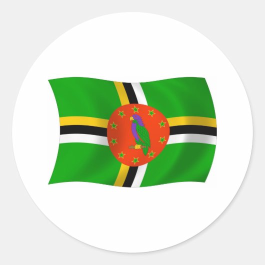 Autocollant du drapeau de la Dominique (Devant)