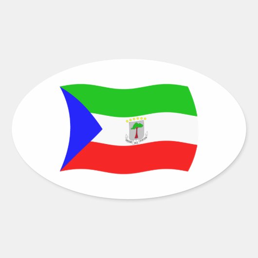 Autocollant du drapeau de la Guinée équatoriale (Devant)