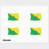 Autocollant du drapeau de la Guyane française (Feuille)