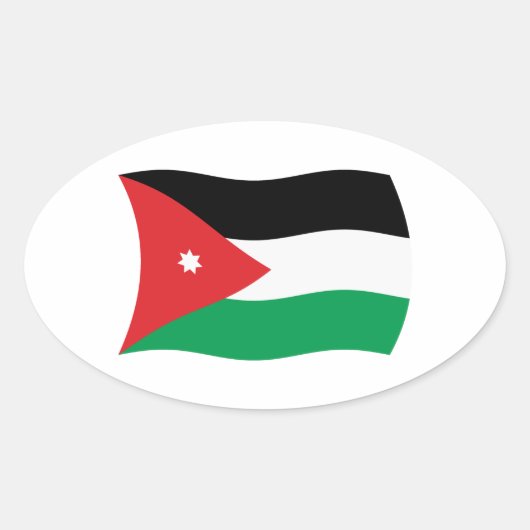 Autocollant du drapeau de la Jordanie (Devant)
