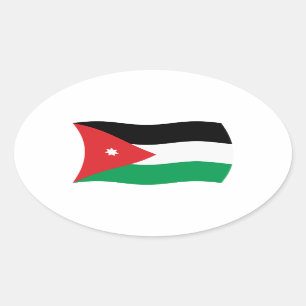 Autocollant du drapeau de la Jordanie