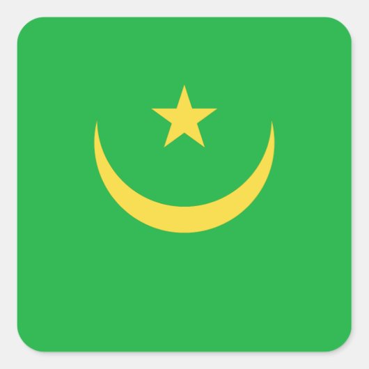 Autocollant du drapeau de la Mauritanie (Devant)