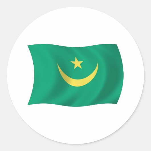 Autocollant du drapeau de la Mauritanie (Devant)