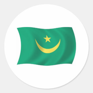 Autocollant du drapeau de la Mauritanie