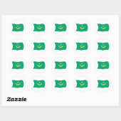Autocollant du drapeau de la Mauritanie (Feuille)