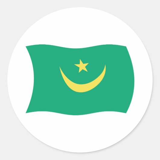 Autocollant du drapeau de la Mauritanie (Devant)