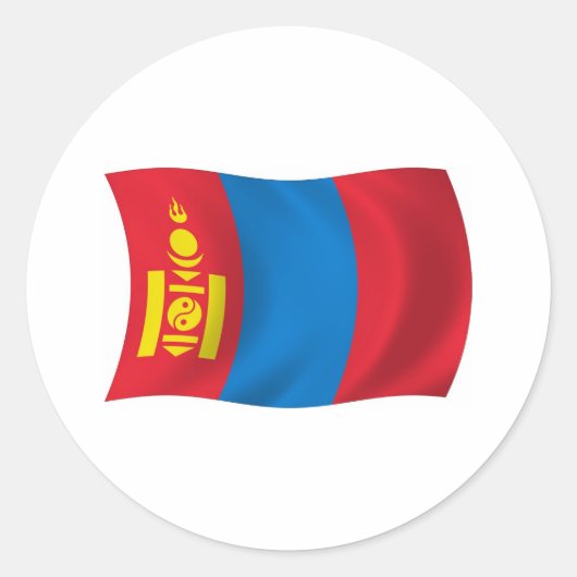 Autocollant du drapeau de la Mongolie (Devant)