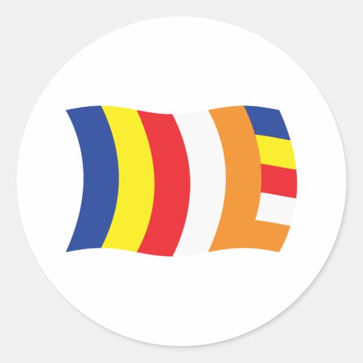 Autocollant du drapeau de la religion bouddhiste (Devant)