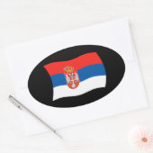 Autocollant du drapeau de la Serbie (Enveloppe)
