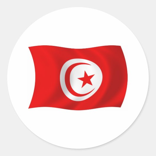 Autocollant du drapeau de la Tunisie (Devant)