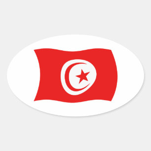 Autocollant du drapeau de la Tunisie